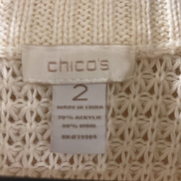 Chico’s Acrylic and Wool Cardigan Sweater Coat Sz 2 - Picture 3 of 3